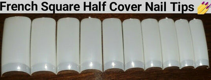 100pc Half Cover Nail Tips  / French / Medium French / Flat French / French Square /Stiletto / c curve   Fake False Nail tips in Bag  Jargod