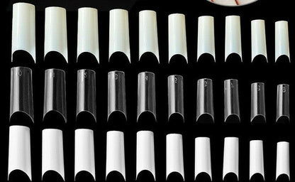 C Curve Waterpipe Half tube Half Cover Nail Tips Artificial False Acrylic UV Gel nail tips 500 Pcs Jargod