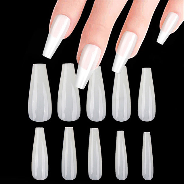 100Pc Long Ballerina/Long Coffin/Long Almond/Long Oval/Full Cover Square False Nail Tips Fake Nails False Nails Artificial Nails Tips in Bag Jargod