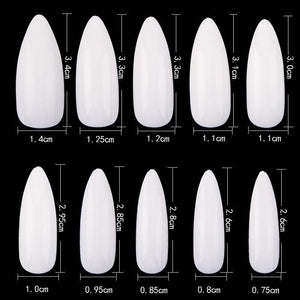 Long Almond Full Cover Nails -jargod
