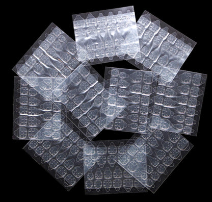 JARGOD 10 Sheets ( 240 Tabs) Nail Adhesive Tabs Double-side Nail Glue Sticker Waterproof for False Nail Tips
