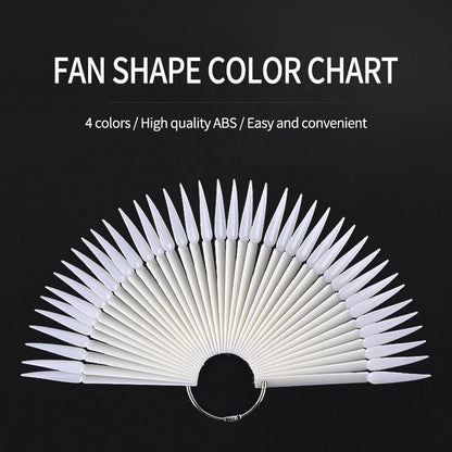 50 PCS Stiletto French Nail Polish Display Practice Tips Fan Board Style False Nail Art Tools CHOOSE Natural Clear Black Color Jargod