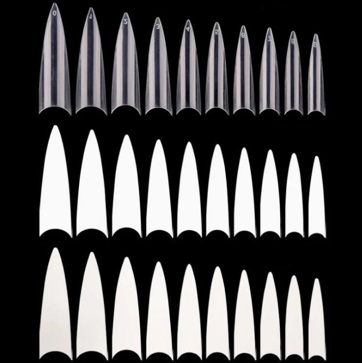 Long Stiletto French False Fake Nail Tips Artificial Fingernail Tips-JARGOD