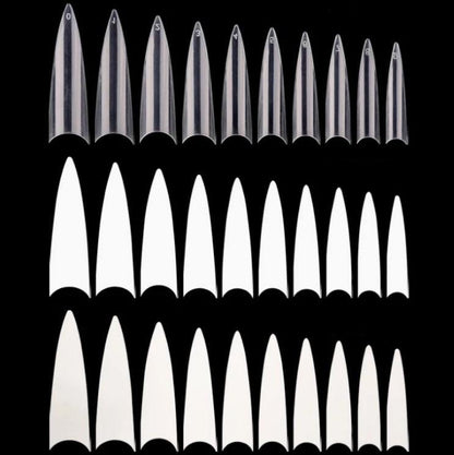 Long Stiletto French False Fake Nail Tips Artificial Fingernail Tips-JARGOD
