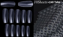 Load image into Gallery viewer, 100pc Long Coffin Ballet Full Cover Fake Nails False Nails Artificial Nails Tips Press on nails plus 10 Sheet (240 Tabs) Nail Adhesive Jargod
