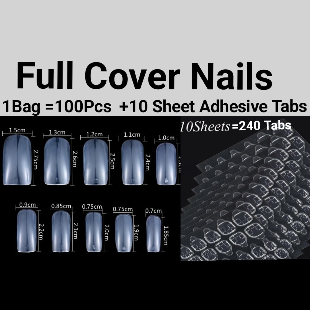 100Pc Long Ballerina/Long Coffin/Long Almond/Long Oval/Full Cover Square False Nail Tips Fake Nails False Nails Artificial Nails Tips Press on nails in Bag Jargod