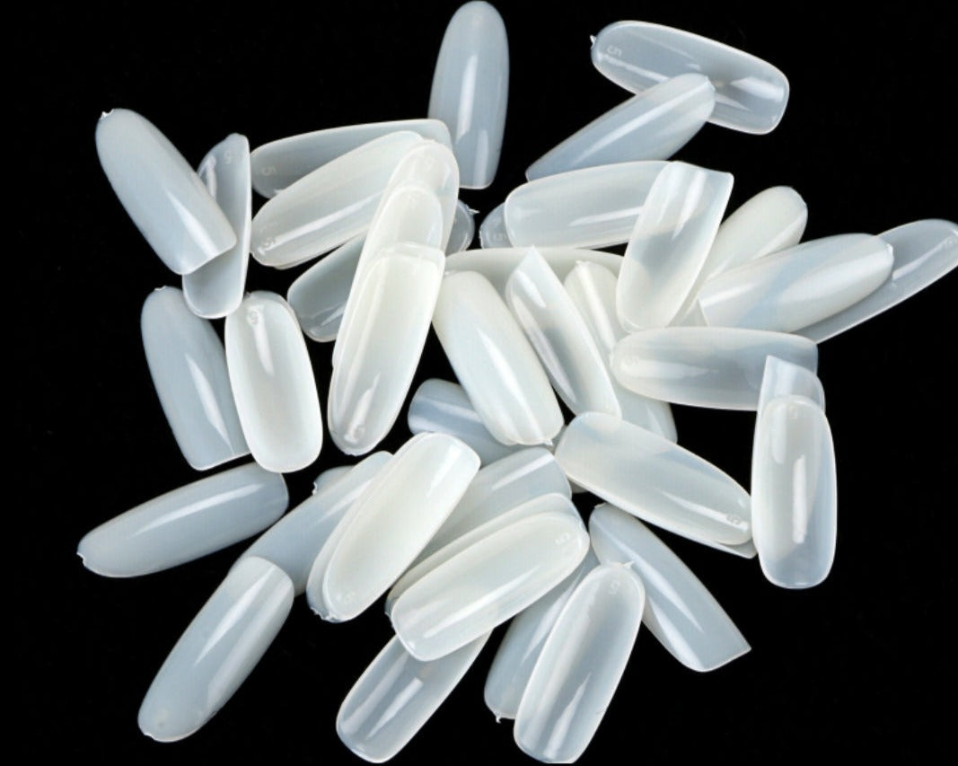 100Pc Long Ballerina/Long Coffin/Long Almond/Long Oval/Full Cover Square False Nail Tips Fake Nails False Nails Artificial Nails Tips Press on nails in Bag Jargod