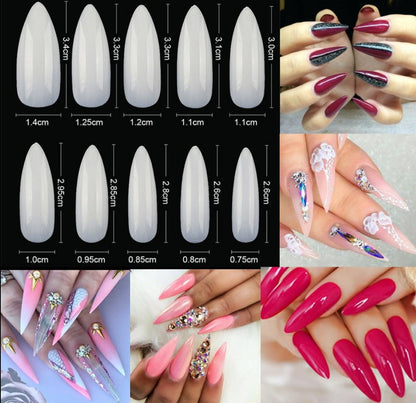 Long Almond Full Cover Nails 600 pieces