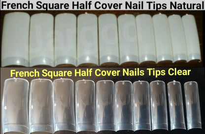 100pc Half Cover Nail Tips  / French / Medium French / Flat French / French Square /Stiletto / c curve   Fake False Nail tips in Bag  Jargod
