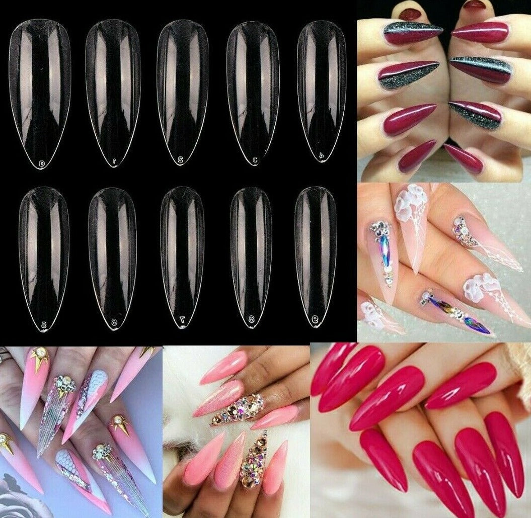Long Almond Full Cover Nails 600 pieces