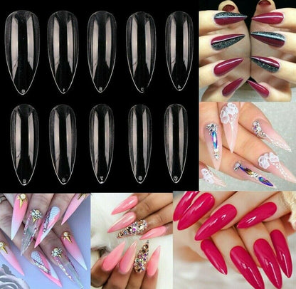 Long Almond Full Cover Nails 600 pieces