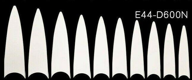 Long Stiletto French False Fake Nails-JARGOD