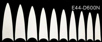 Long Stiletto French False Fake Nails-JARGOD