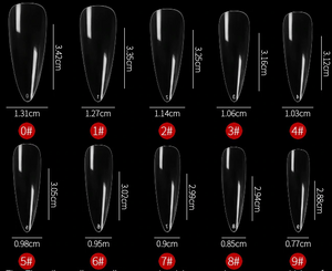 100pc Long Almond Full Cover Fake Nails False Nail tips Artificial Nails Press on nails CHOOSE Clear/Natural Jargod