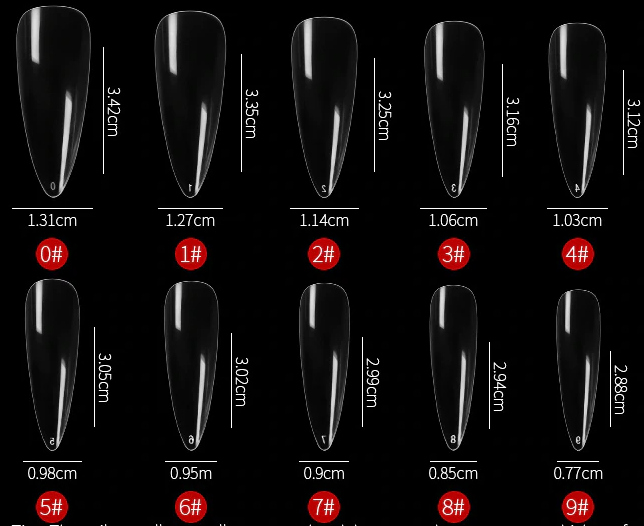 100Pc Long Ballerina/Long Coffin/Long Almond/Long Oval/Full Cover Square False Nail Tips Fake Nails False Nails Artificial Nails Tips in Bag Jargod
