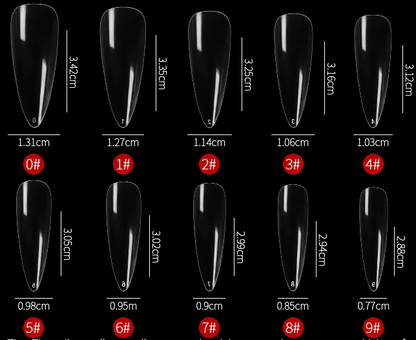 100Pc Long Ballerina/Long Coffin/Long Almond/Long Oval/Full Cover Square False Nail Tips Fake Nails False Nails Artificial Nails Tips Press on nails in Bag Jargod