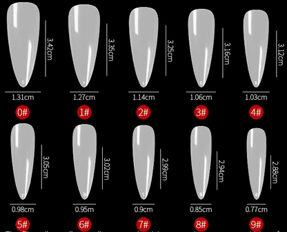 100Pc Long Ballerina/Long Coffin/Long Almond/Long Oval/Full Cover Square False Nail Tips Fake Nails False Nails Artificial Nails Tips Press on nails in Bag Jargod