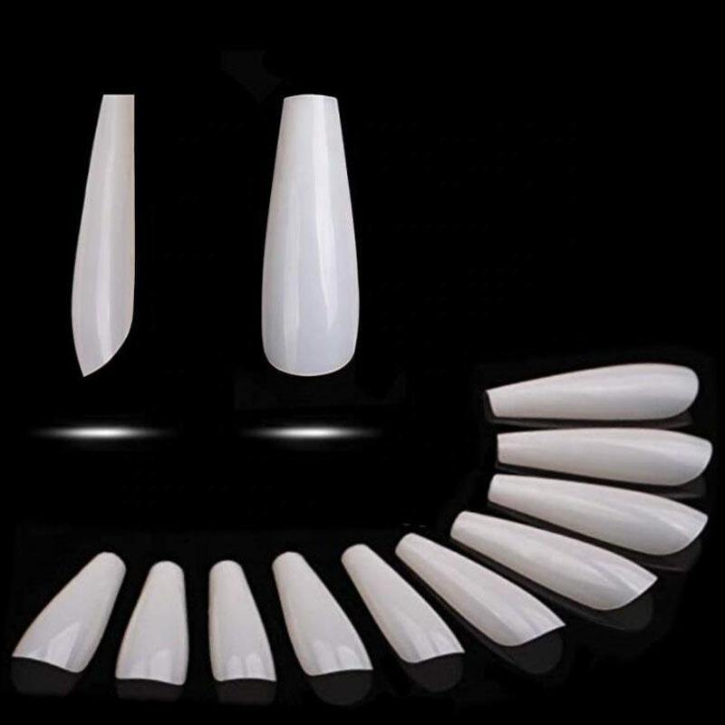 Jargod 600pcs Coffin Long Ballerina Nails Full Cover Acrylic Nails False Nail Tips - JARGOD