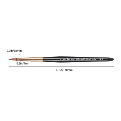 100% Pure Kolinsky Brush Acrylic Powder Manicure Pedicure Round Nail Brush Nail Art Brush for Acrylic Powder CHOOSE Size 2/4/6/8/10 Jargod