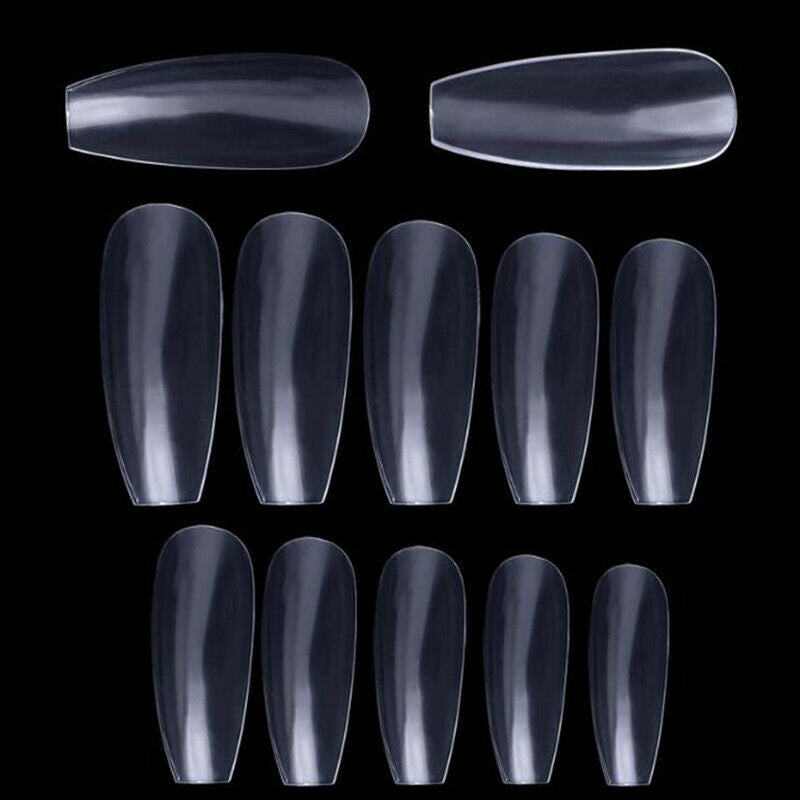 100Pc Long Ballerina/Long Coffin/Long Almond/Long Oval/Full Cover Square False Nail Tips Fake Nails False Nails Artificial Nails Tips in Bag Jargod