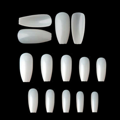 100Pc Long Ballerina/Long Coffin/Long Almond/Long Oval/Full Cover Square False Nail Tips Fake Nails False Nails Artificial Nails Tips in Bag Jargod