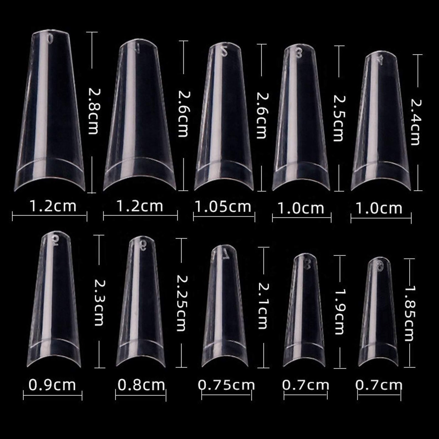 Flat French Half cover Nail tips 500 pieces-jargod