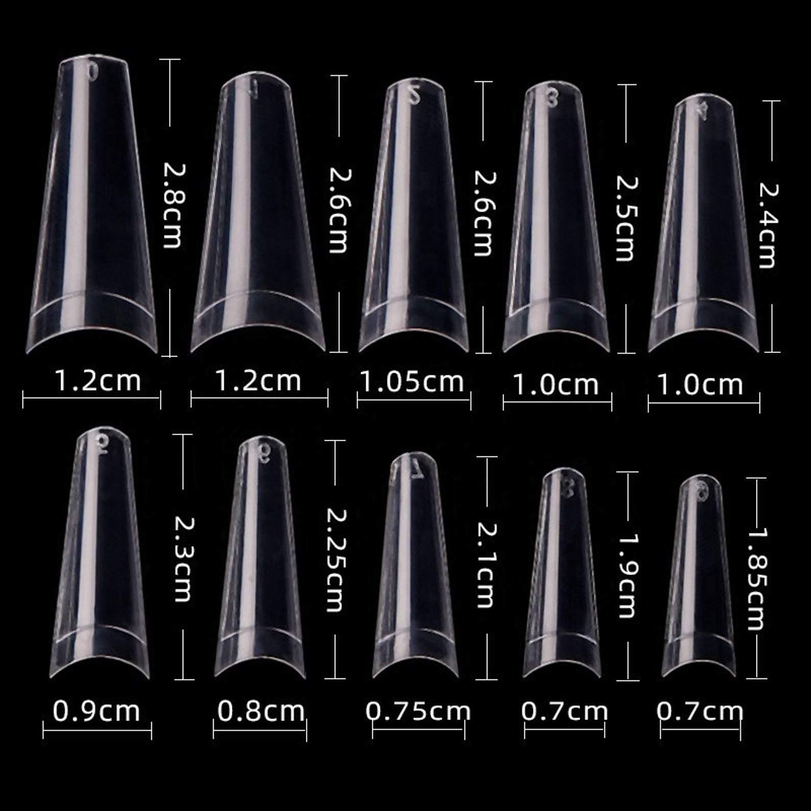 Flat French Half cover Nail tips 500 pieces-jargod
