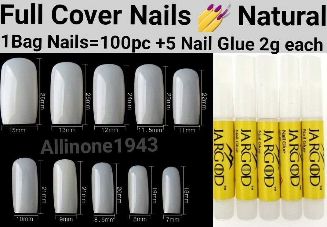 100Pc Long Ballerina/Long Coffin/Long Almond/Long Oval/Full Cover Square False Nail Tips Fake Nails False Nails Artificial Nails Tips in Bag Jargod