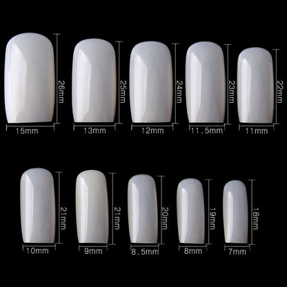 100Pc Long Ballerina/Long Coffin/Long Almond/Long Oval/Full Cover Square False Nail Tips Fake Nails False Nails Artificial Nails Tips Press on nails in Bag Jargod