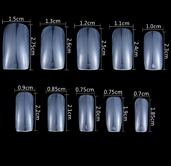 100Pc Long Ballerina/Long Coffin/Long Almond/Long Oval/Full Cover Square False Nail Tips Fake Nails False Nails Artificial Nails Tips in Bag Jargod