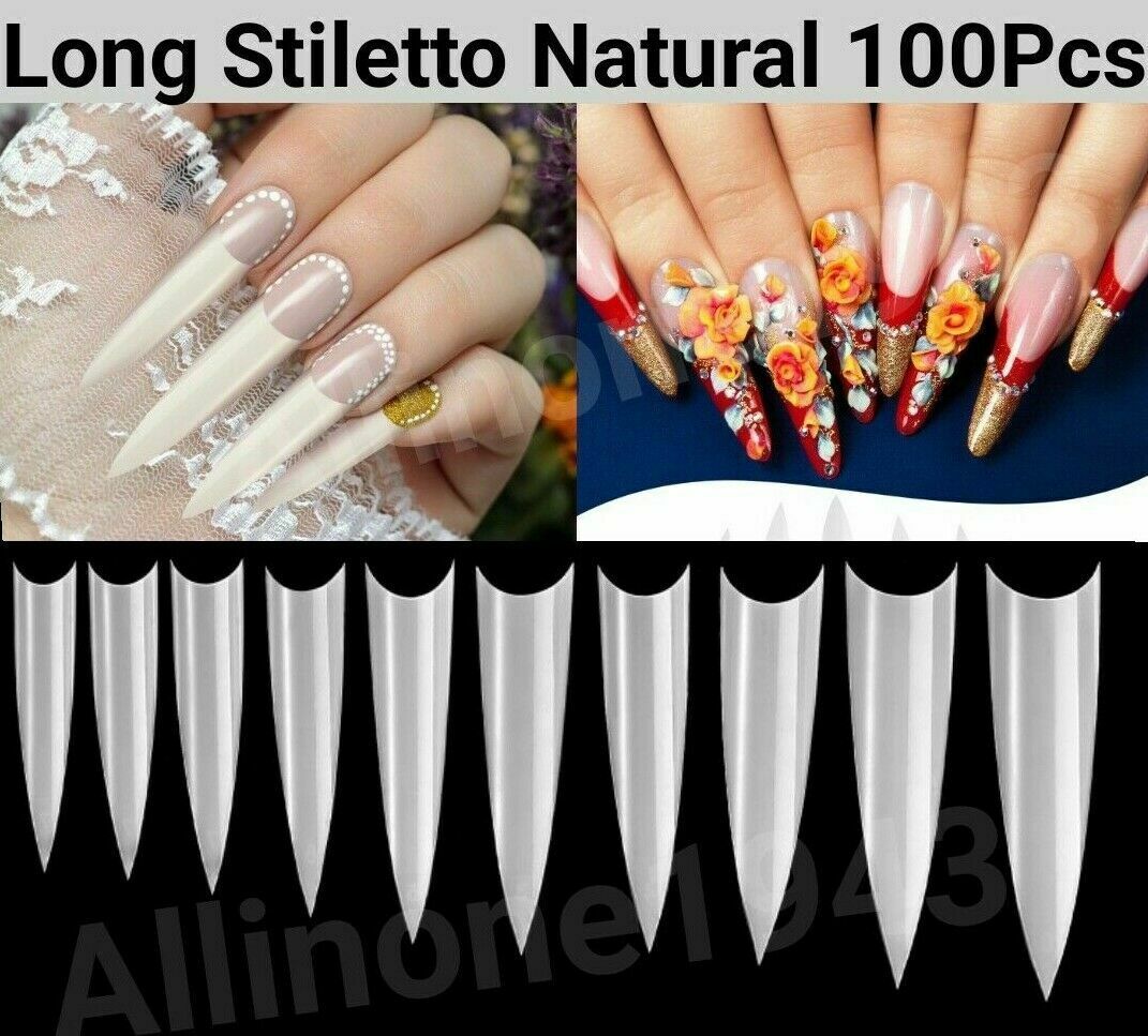 100pc Half Cover Nail Tips  / French / Medium French / Flat French / French Square /Stiletto / c curve   Fake False Nail tips in Bag  Jargod