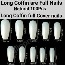 Load image into Gallery viewer, 100pc Long Coffin Ballet Full Cover Fake Nails False Nail Tips Artificial Nails Tips Press on nails Jargod
