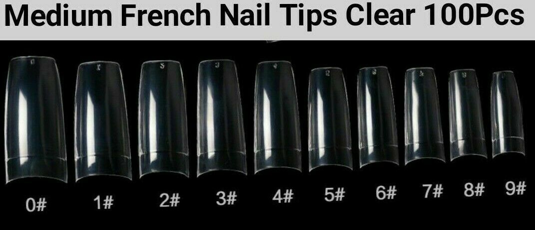 100pc Half Cover Nail Tips  / French / Medium French / Flat French / French Square /Stiletto / c curve   Fake False Nail tips in Bag  Jargod