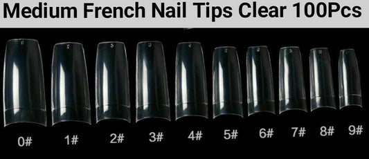 100pc Half Cover Nail Tips Medium French Fake False Nail tips in Bag  Jargod