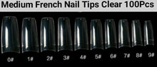 Load image into Gallery viewer, 100pc Flat French /Half Cover / Taper french / Medium French Fake False Nail tips in Bag  Jargod
