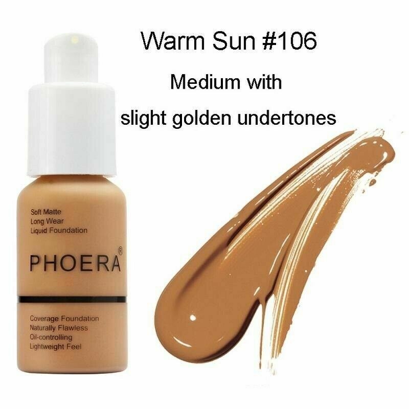 Phoera Foundation Makeup Full Coverage Liquid Base Brighten Long Lasting