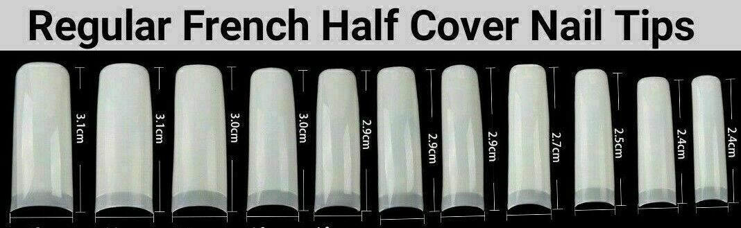 100pc Half Cover Nail Tips  / French / Medium French / Flat French / French Square /Stiletto / c curve   Fake False Nail tips in Bag  Jargod