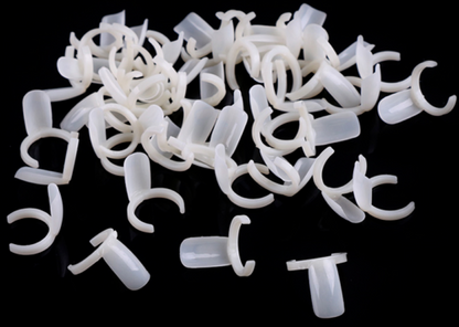 50 PCS Ring Natural Color False Nail Art Tools Polish Display Practice Tips