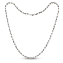 Load image into Gallery viewer, Jargod 3.1mm Solid 925 Sterling Silver Rope Chain Diamond-Cut Braided Chain Necklace

