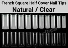 Load image into Gallery viewer, 100pcs French Half cover Square Nail Tips Artificial False French Nail Tips  Jargod
