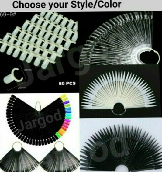 Nail Polish Practice Display Chart False Nail Art Tips Sticks/Rings-Choose Style