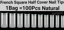 Load image into Gallery viewer, 100pcs French Half cover Square Nail Tips Artificial False French Nail Tips  Jargod
