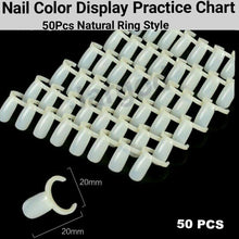 Load image into Gallery viewer, 50 PCS Ring Clear Color False Nail Art Tools Nail Polish Display Practice Tips Jargod
