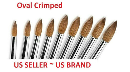 Jargod 100% Pure Kolinsky Acrylic OVAL CRIMPED Nail Art Brush