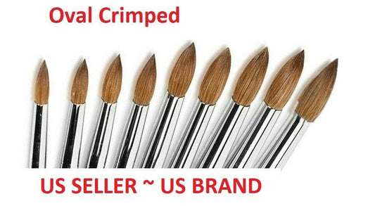 Jargod 100% Pure Kolinsky Acrylic OVAL CRIMPED Nail Art Brush