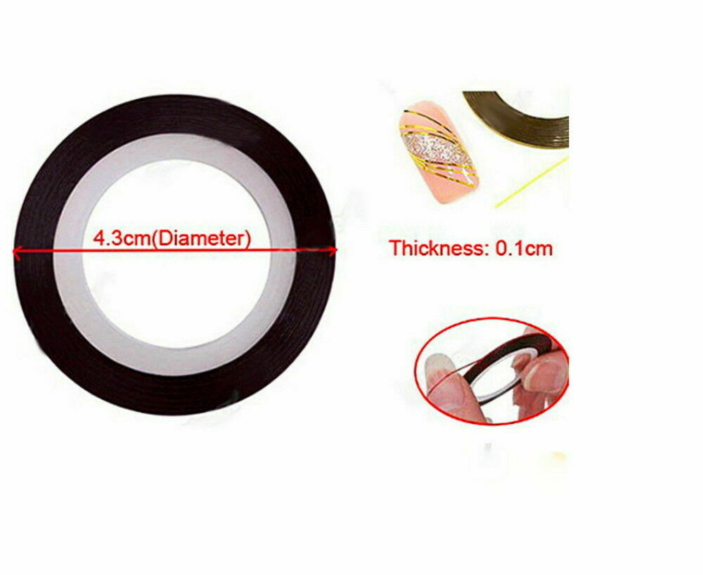 30Pcs Mixed Colors Rolls Striping Tape Line DIY Nail Art Tips Decoration Sticker SIZE 1MM  Jargod
