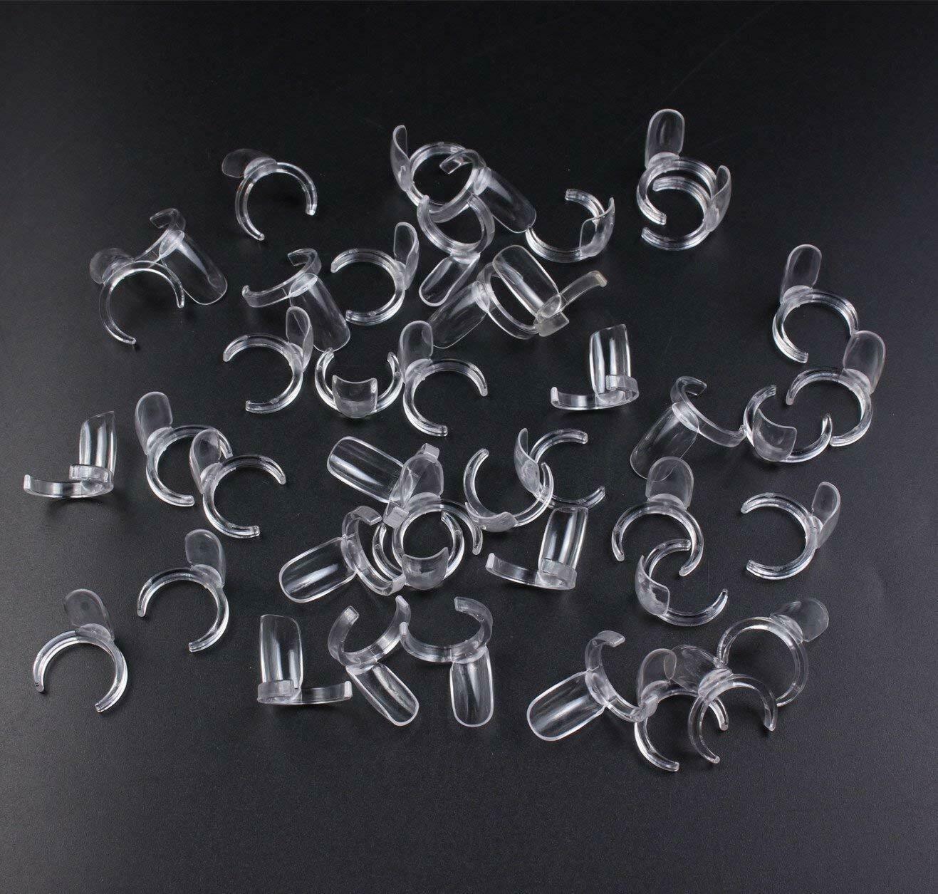 50 PCS Ring Clear Color False Nail Art Tools Nail Polish Display Practice Tips Jargod