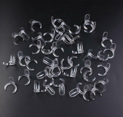 50 PCS Ring Clear Color False Nail Art Tools Nail Polish Display Practice Tips Jargod