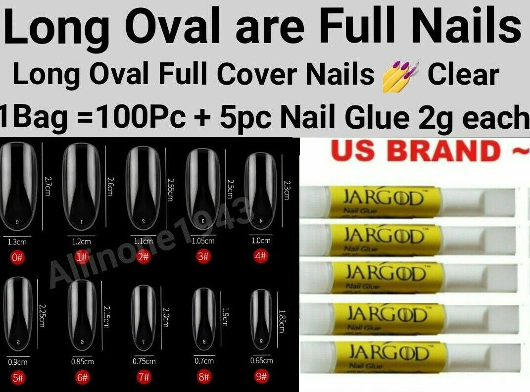 100Pc Long Ballerina/Long Coffin/Long Almond/Long Oval/Full Cover Square False Nail Tips Fake Nails False Nails Artificial Nails Tips in Bag Jargod