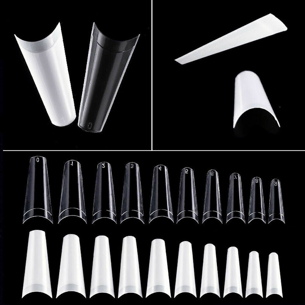 Flat French Half Cover Nail Tips European Style Fake False Nail tips 100pc Nail Bag  Jargod